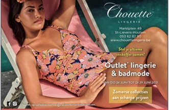 Outlet badmode-Lingerie-nachtkledij van do 24/06 tot di 29/06. 30 juni gesloten.