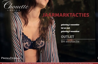 jaarmarktacties 2nov t.e.m. 9 nov. - ZONDAG 3NOV. open- *outlet vorige seizoenen- *10% nachtkledij W19 * November bh inruilactie  